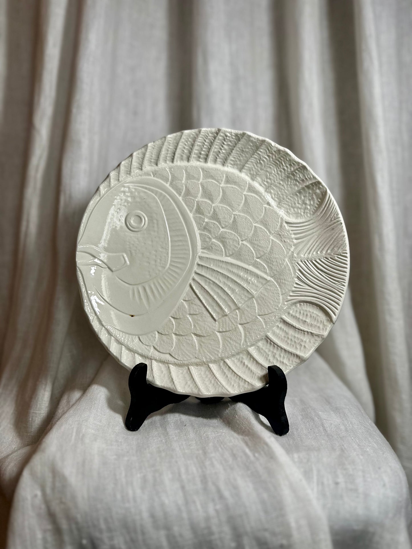Assiette poisson Sarreguemines - produit chiné