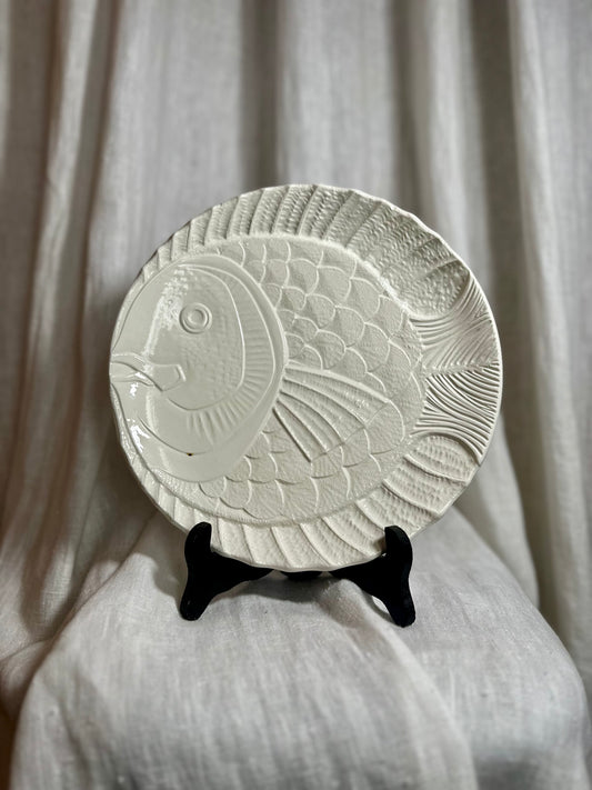 Assiette poisson Sarreguemines - produit chiné