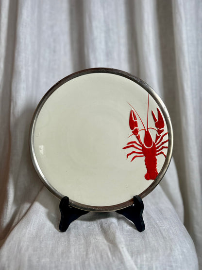 Assiette homard - produit chiné