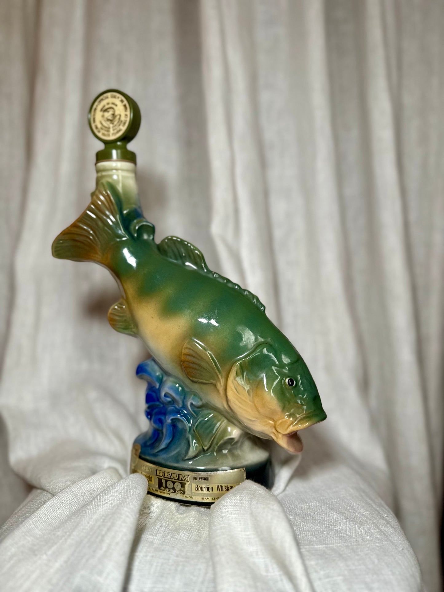 Carafe poisson vintage Jim Beam - produit chiné