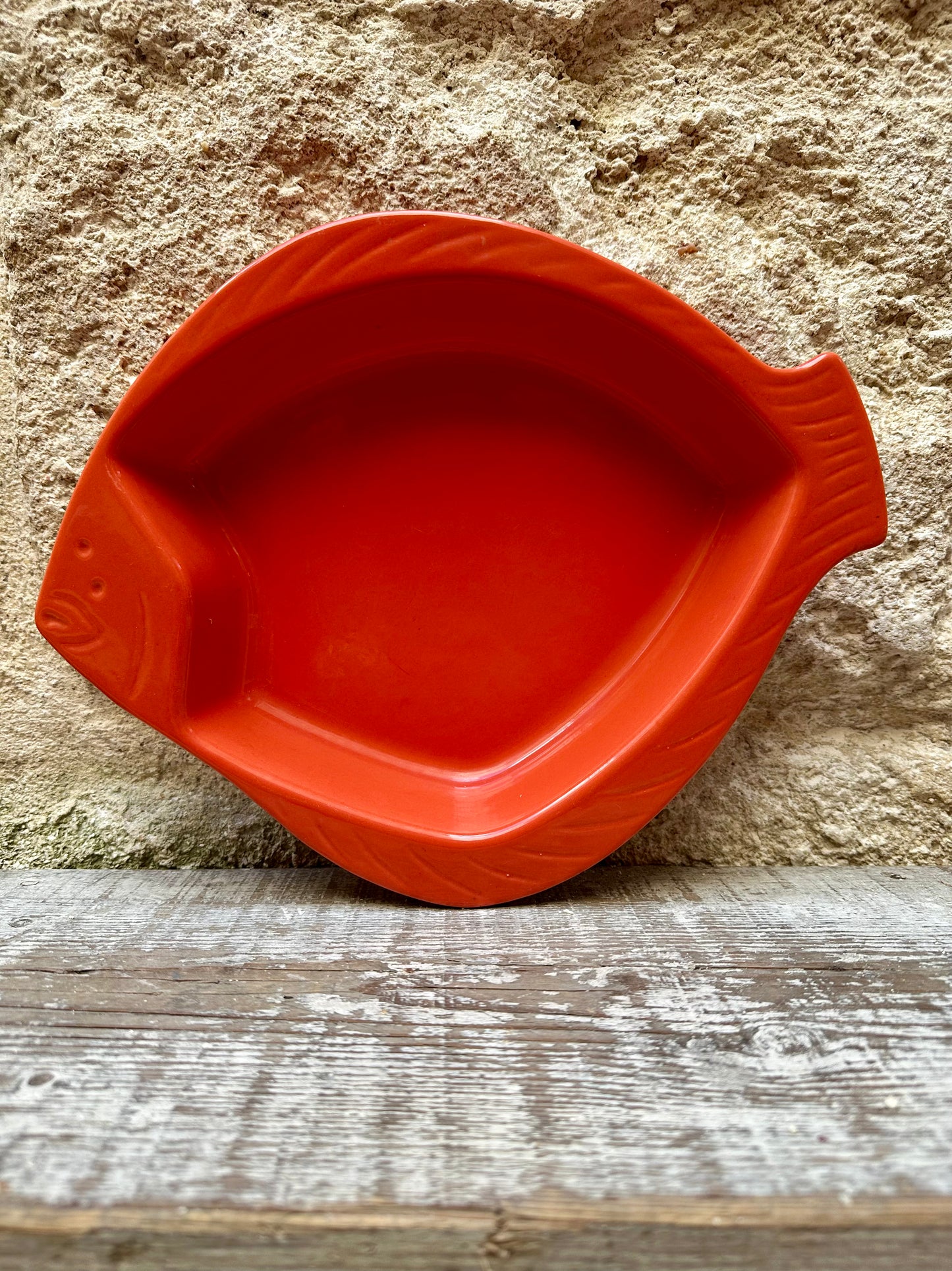 Grand plat poisson vintage - produit chiné