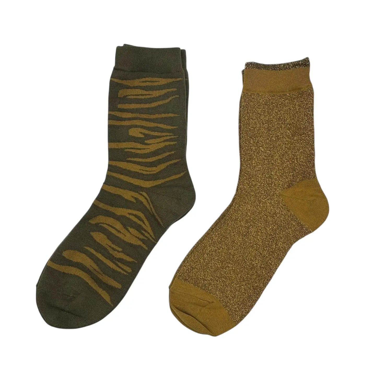 Duo de chaussettes Ivy Savannah & Olive Tokyo avec broche Oeil Soleil