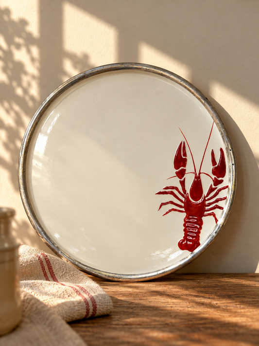 Assiette homard - produit chiné