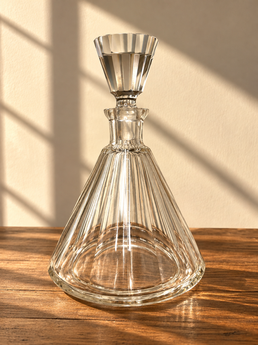Carafe à whisky en verre strié - produit chiné