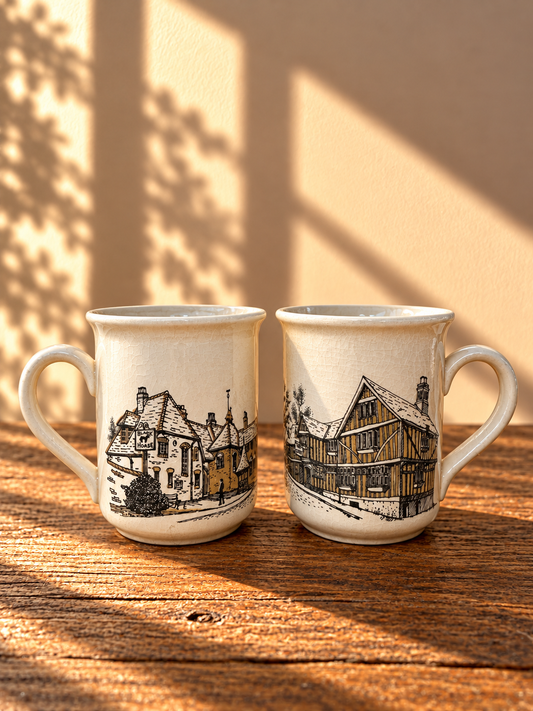 Mug décor maisons England - produit chiné