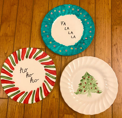 Assiette décorative sapin - produit chiné