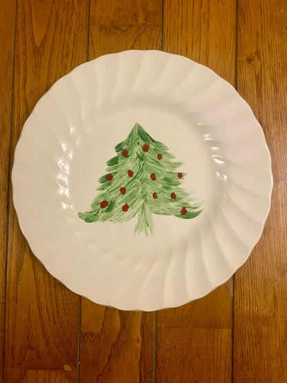 Assiette décorative sapin - produit chiné