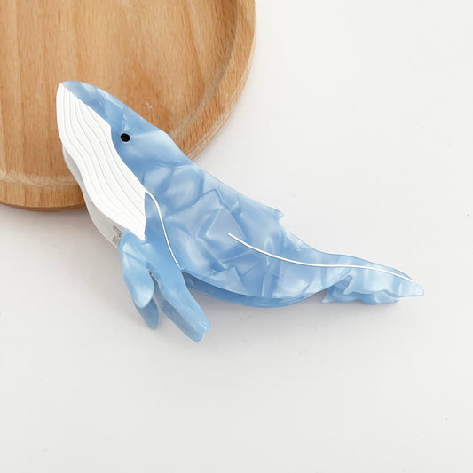Barrette baleine bleue