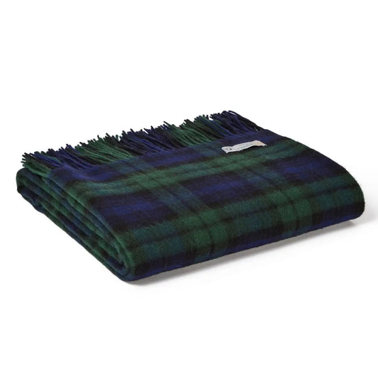 Plaid tartan en laine d'agneau