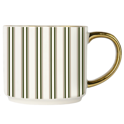 Tasse à rayures vertes