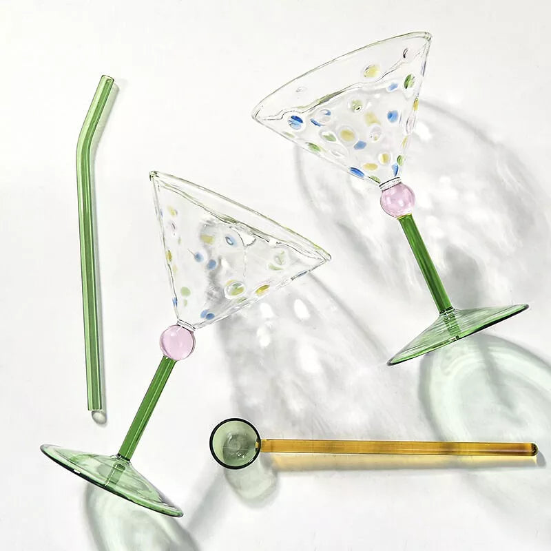 Verre à vin à pois