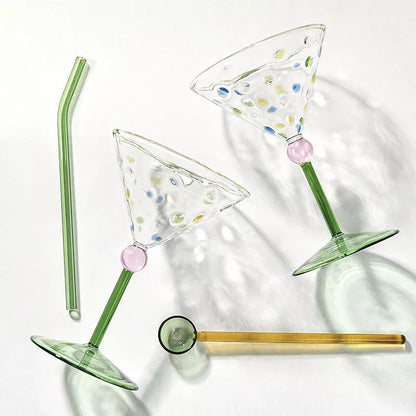 Verre à vin à pois